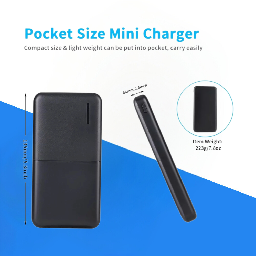 Power Bank Fast Charging With Dual USB Outputs