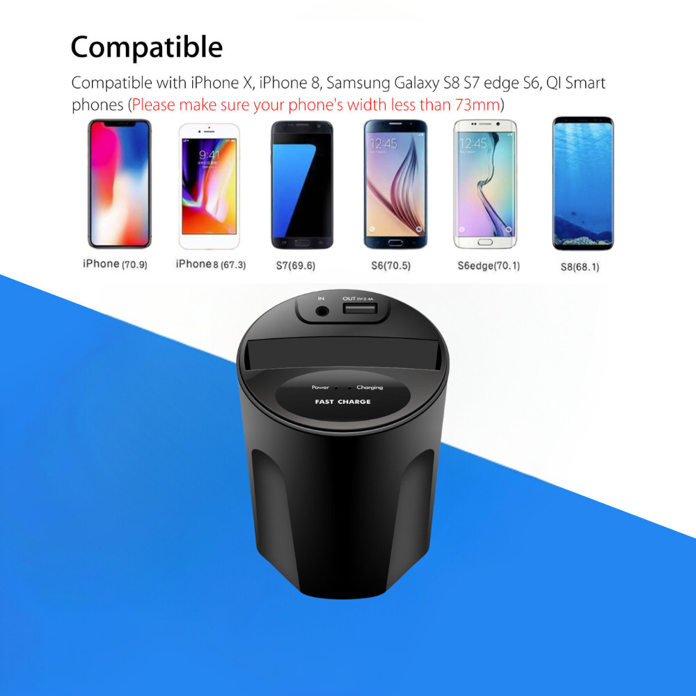 Wireless Car Charger Cup Holder