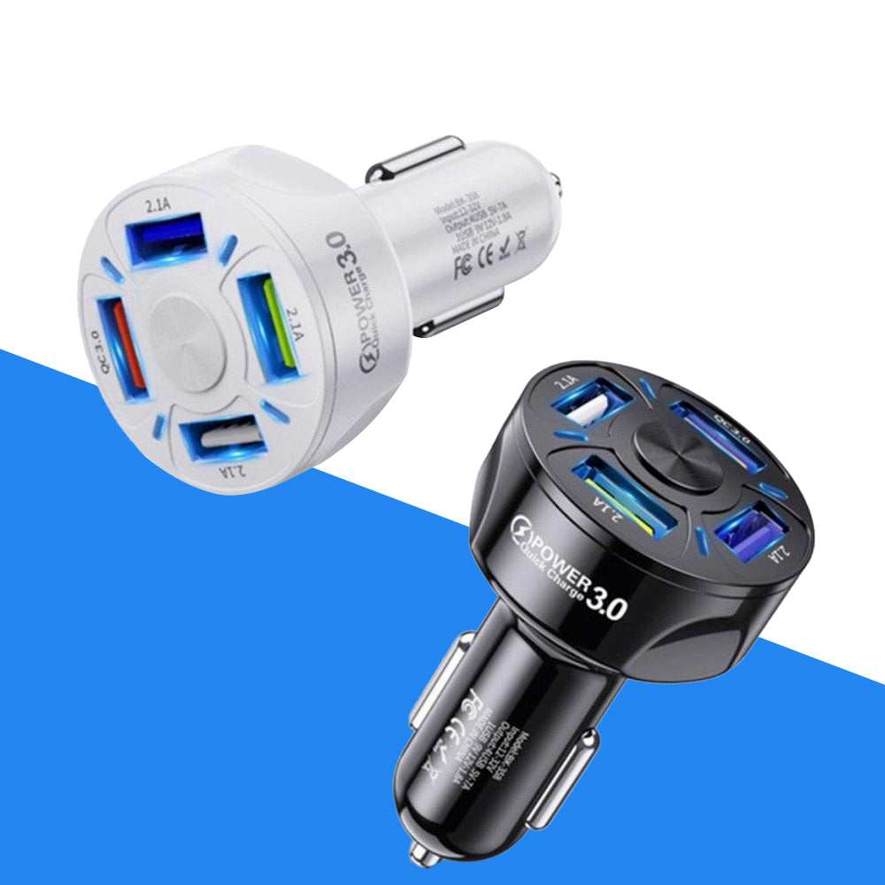 4 USB 3.0 LED Port Rapid Car Charger