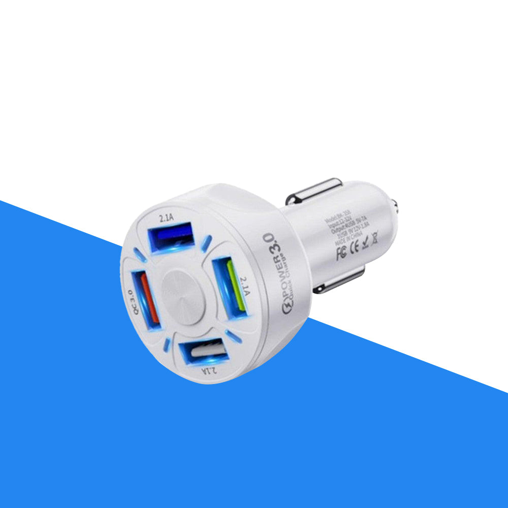 4 USB 3.0 LED Port Rapid Car Charger