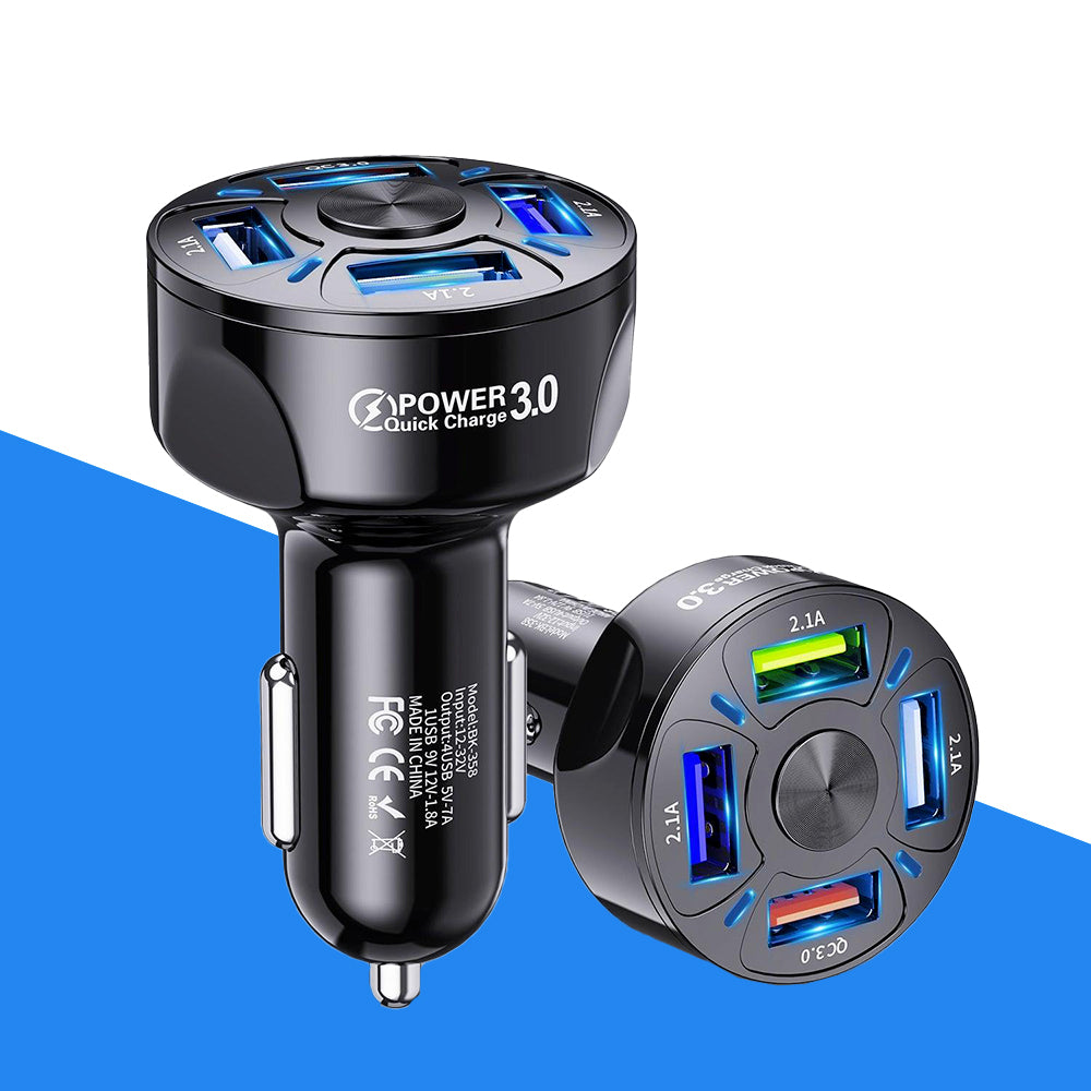 4 USB 3.0 LED Port Rapid Car Charger