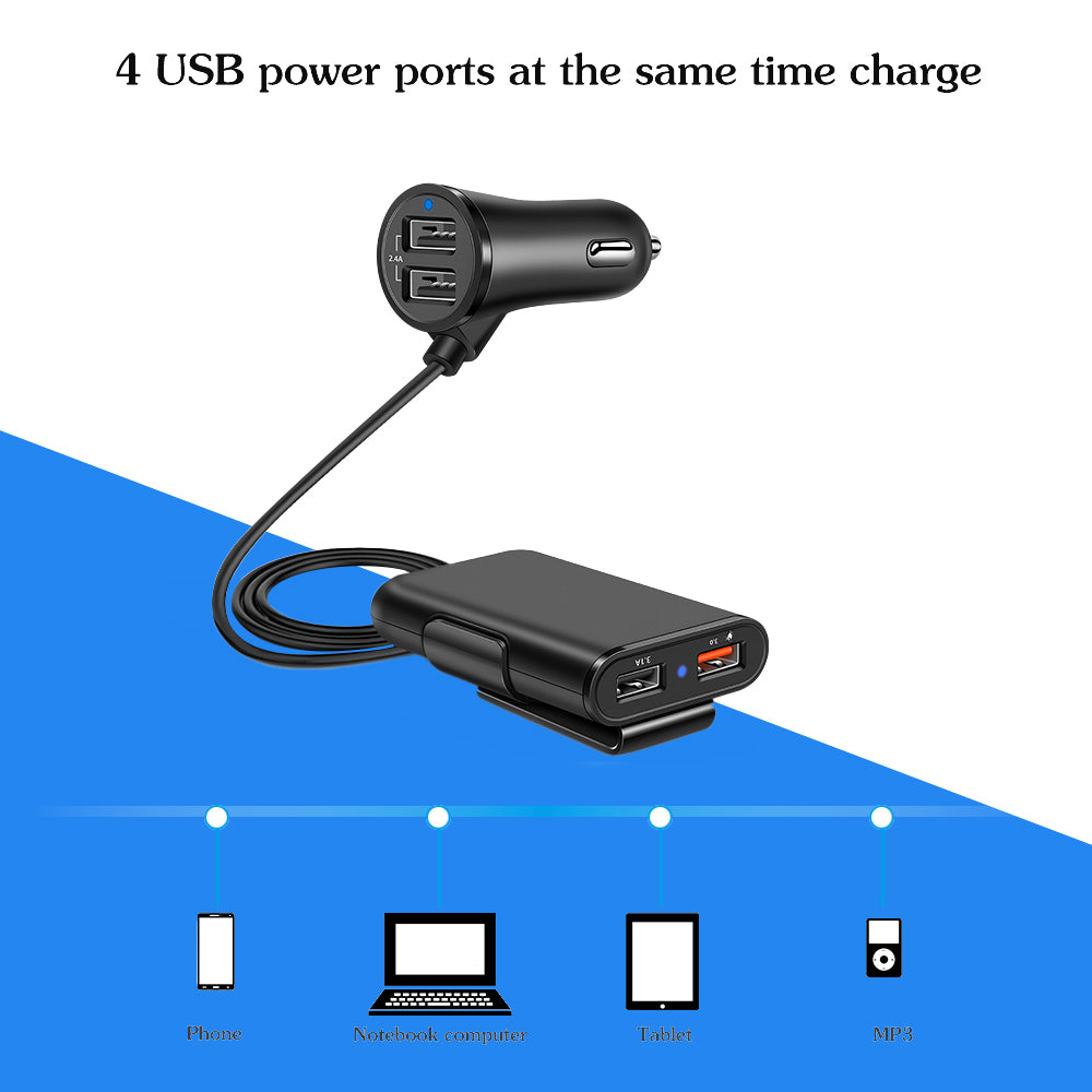 Smart USB 3.0 Quick Car Charger With A Clip