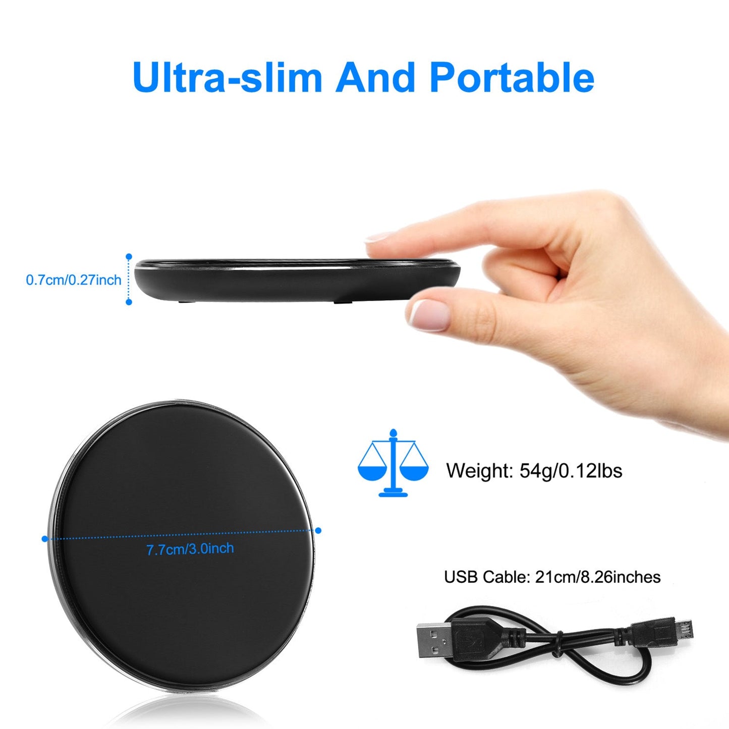 Wireless Charger Qi-Certified Ultra-Slim 5W Charging Pad for iPhone XS