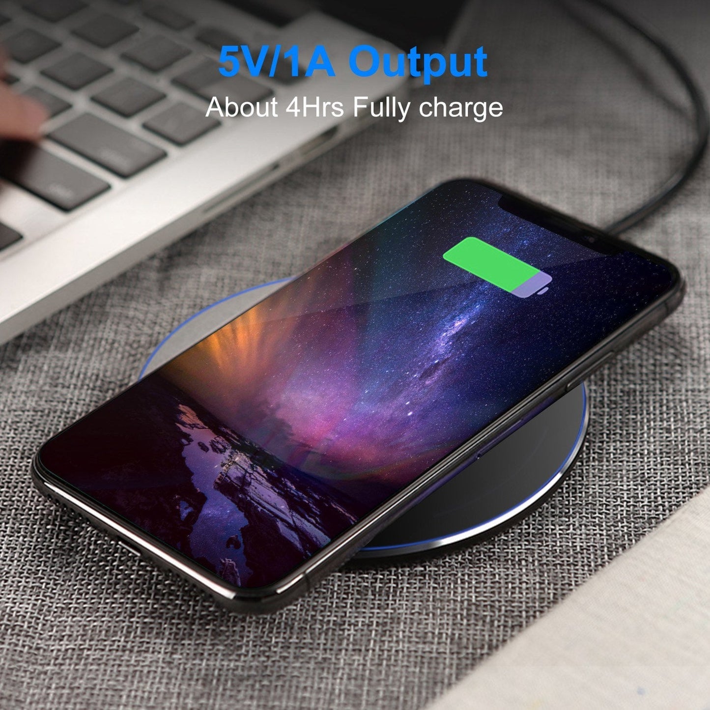 Wireless Charger Qi-Certified Ultra-Slim 5W Charging Pad for iPhone XS