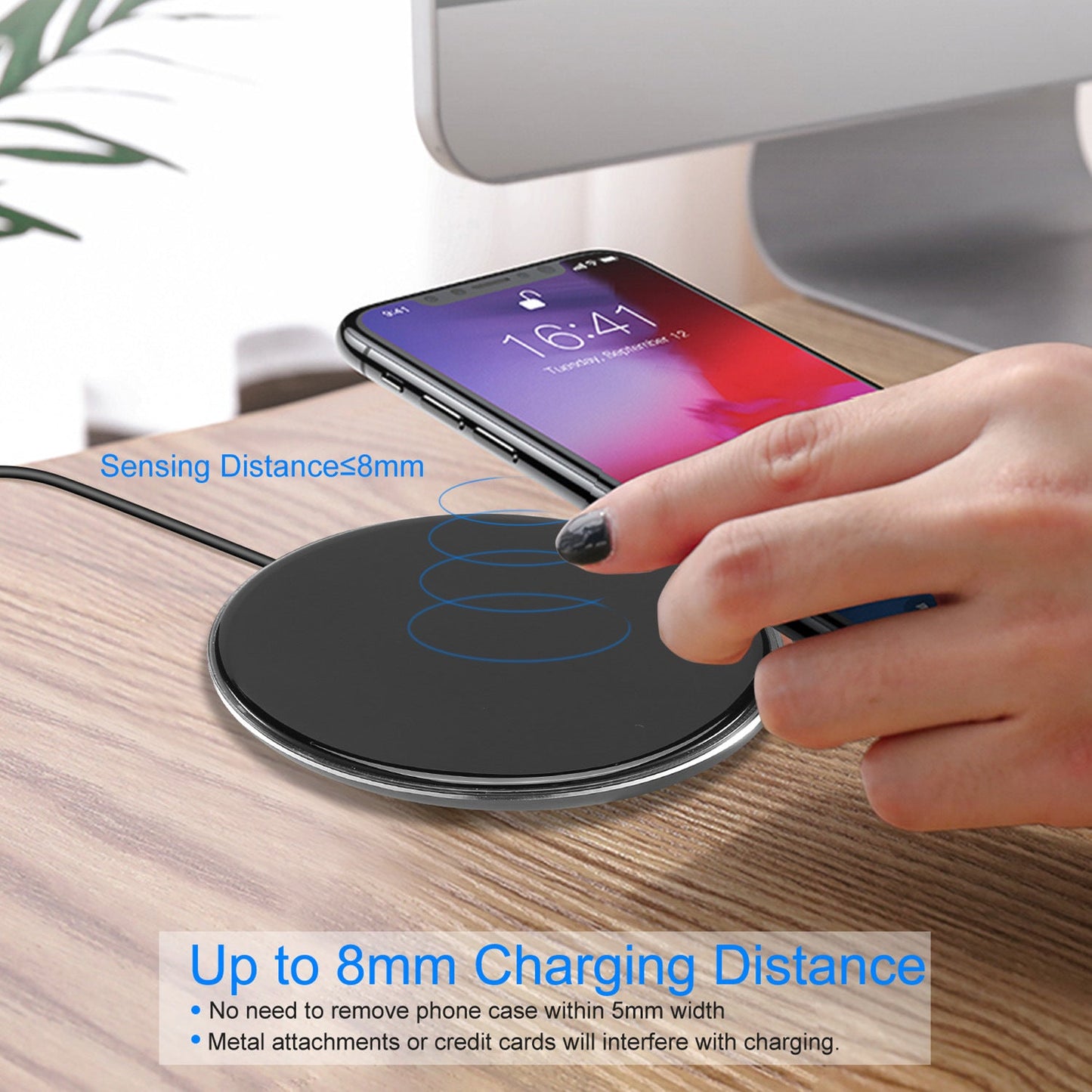 Wireless Charger Qi-Certified Ultra-Slim 5W Charging Pad for iPhone XS