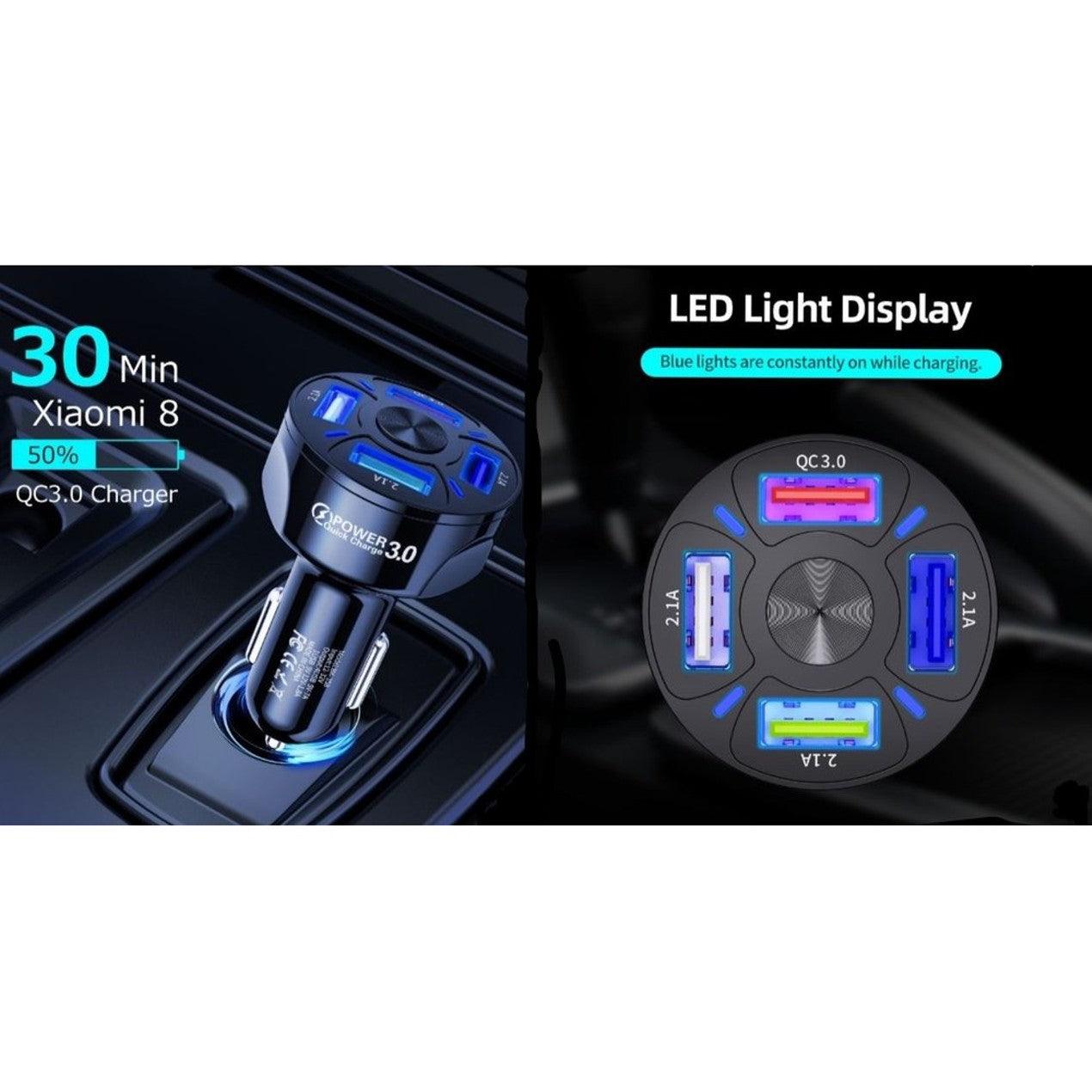 4 USB 3.0 LED Port Rapid Car Charger